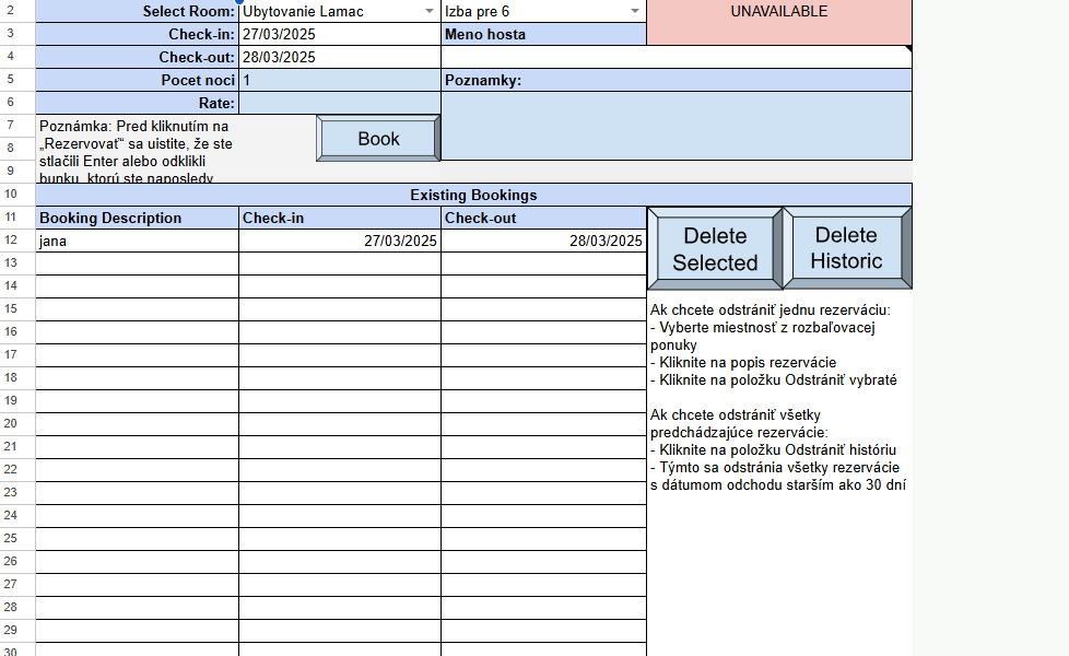 rezervačný systém pre ubytovnu zadarmo